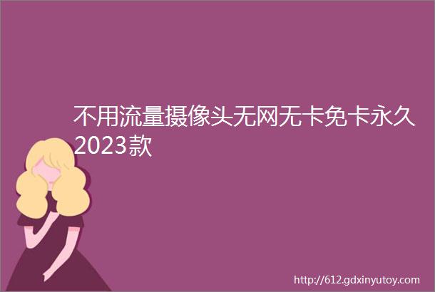 不用流量摄像头无网无卡免卡永久2023款