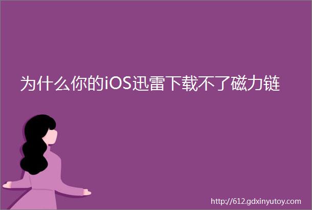 为什么你的iOS迅雷下载不了磁力链