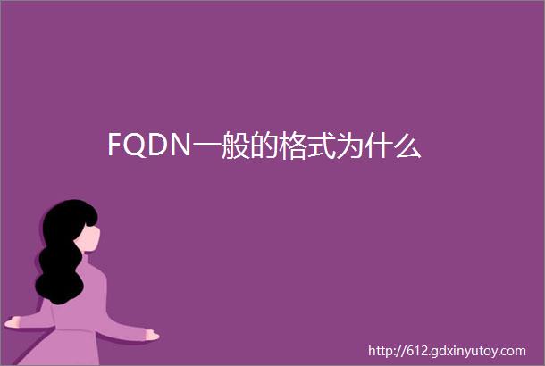 FQDN一般的格式为什么