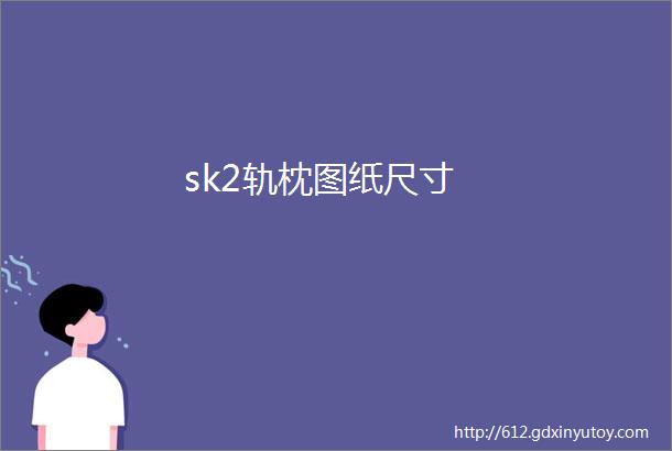 sk2轨枕图纸尺寸